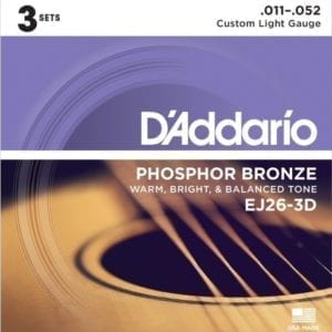 D'Addario EJ26 3D Acoustic Guitar Strings 3-pack