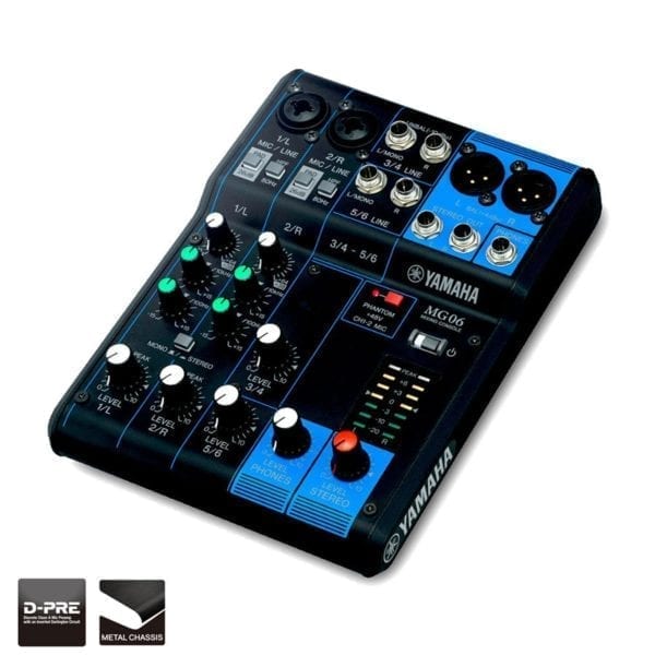 Yamaha MG06 6 Channel Compact Mixer - Image 2