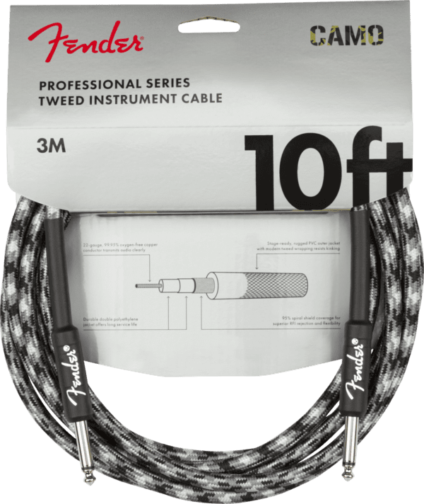 Fender 10ft Professional Instrument Cable Braided Camo - Image 6