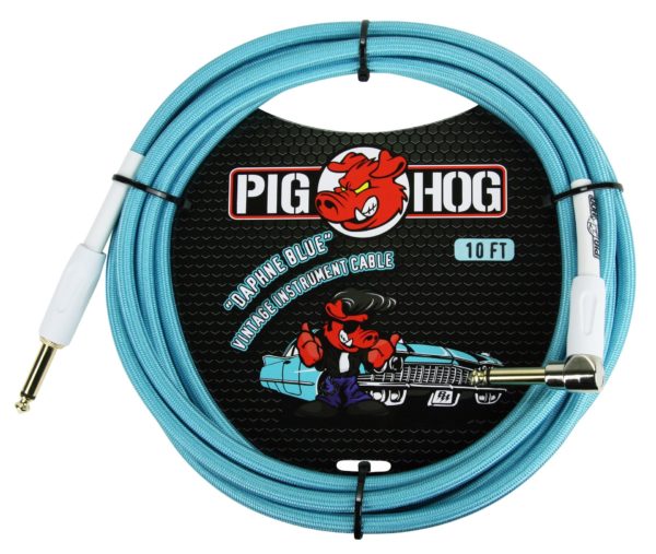 Pig Hog 10ft Vintage Series Instrument Cable with Right Angle Connector