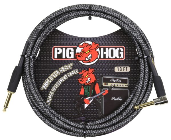 Pig Hog 10ft Vintage Series Instrument Cable with Right Angle Connector