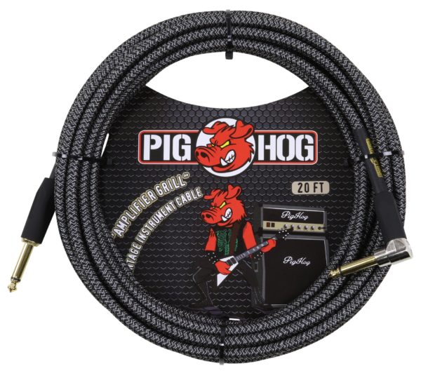 Pig Hog 20ft Woven Instrument Cable Right Angle Plug - Image 6