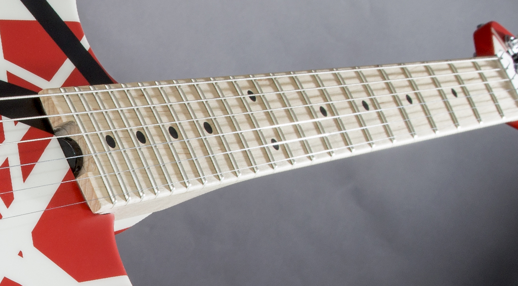Compound radius neck on the EVH Striped Series 5150 electric guitar