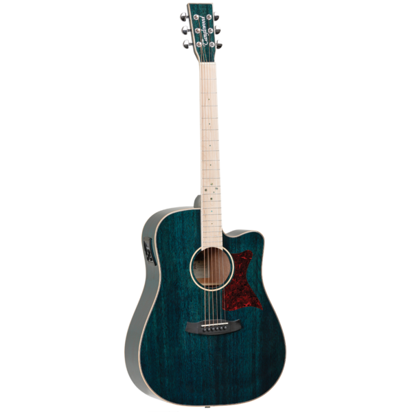 Tanglewood Winterleaf Aquamarine Blonde Dreadnought Cutaway