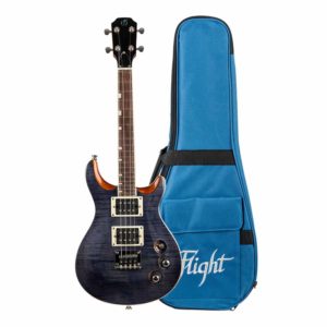 flight vanguard electric ukulele transparent black with bag