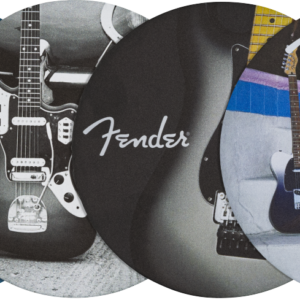Fender Guitar Coasters Set Multi-Colour Leather