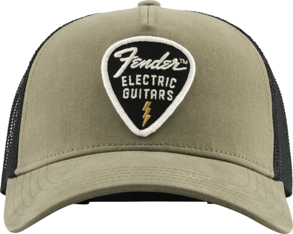 Fender Snap Back Pick Patch Hat Olive