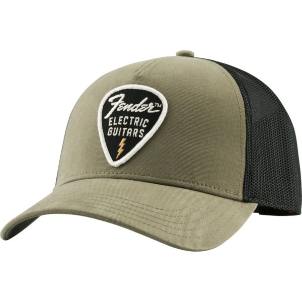 Fender Snap Back Pick Patch Hat Olive