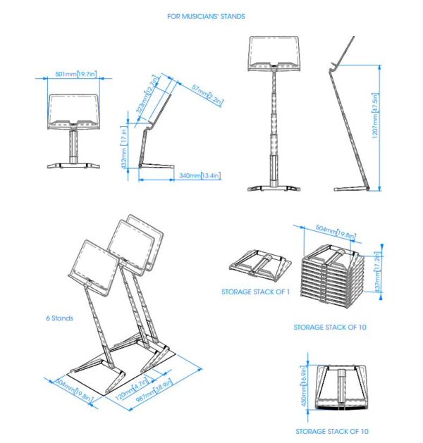 RAT Jazz Music Stand Diagram