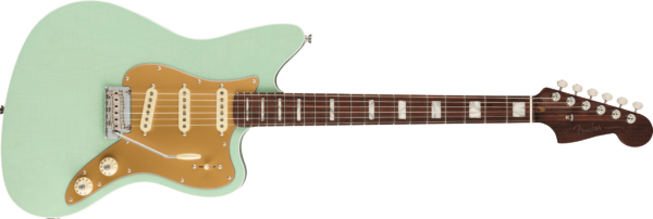 Fender Strat Jazz Deluxe Parallel Universe Volume II Transparent Faded Sea Foam Green