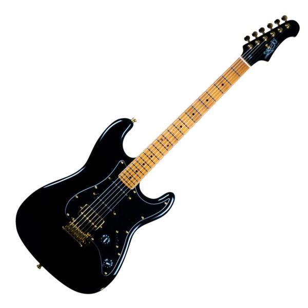 JET Guitars JS-400 Electric Guitar Black with Gold Hardware