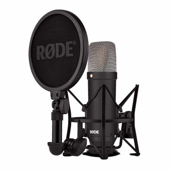 rode nt1 signature condenser microphone in mount