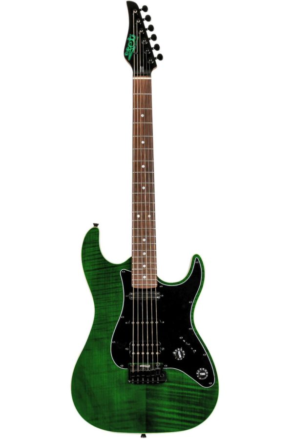 Jet JS-450 Flame Top HSS Electric Guitar Emerald Green