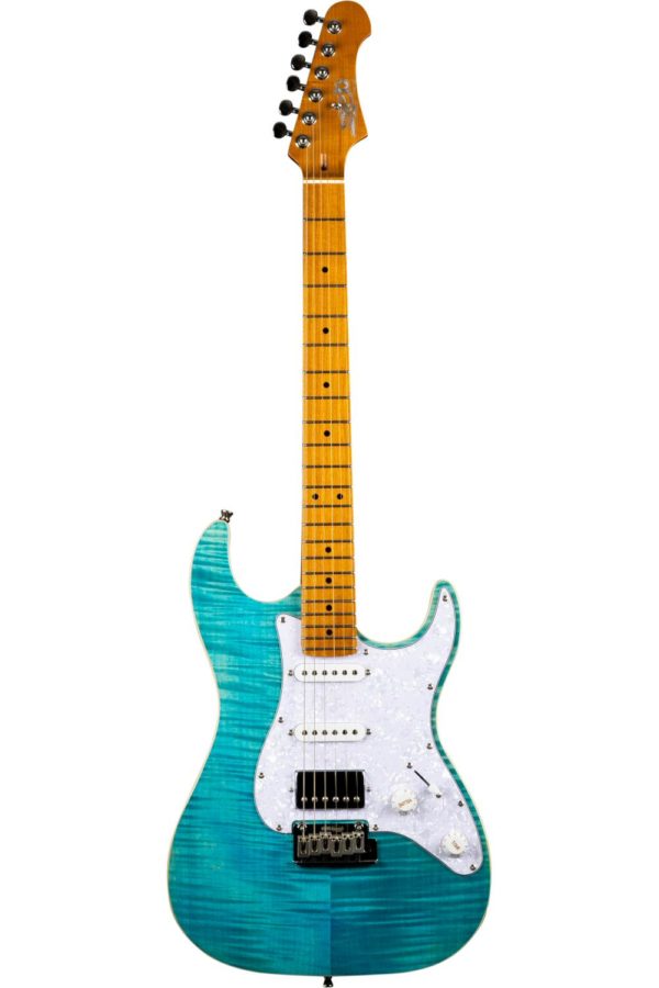 Jet JS-450 Flame Top HSS Electric Guitar Ocean Blue