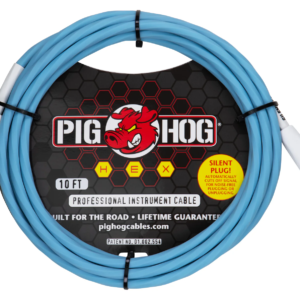 Pig Hog Hex Silent Instrument Cable 10ft Daphne Blue
