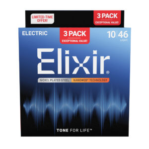 Elixir Nanoweb Electric Guitar Strings 3-Pack 10-46