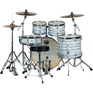 Mapex Limited Edition White Marble Drum Kit