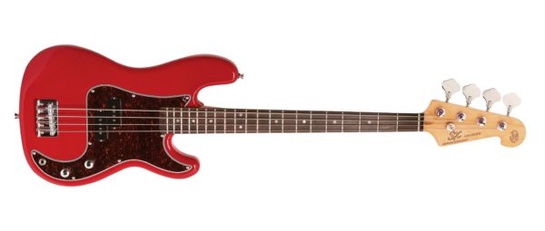 SX VEP34 3/4 Short Scale Bass Guitar Fiesta Red