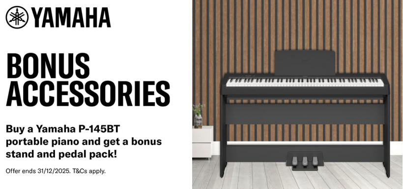Yamaha P145BT BONUS offer - free stand and pedals!
