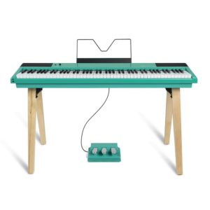 Alesis Recital Home 88-Key Contemporary Digital Piano w/ Wooden Stand Turquoise
